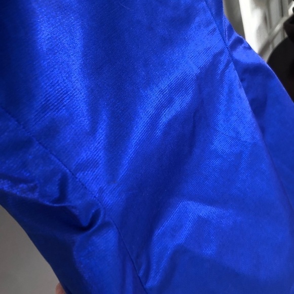 Laundry by Shelli Segal royal blue one shoulder ruffle top formal dress size 2 - Picture 9 of 9